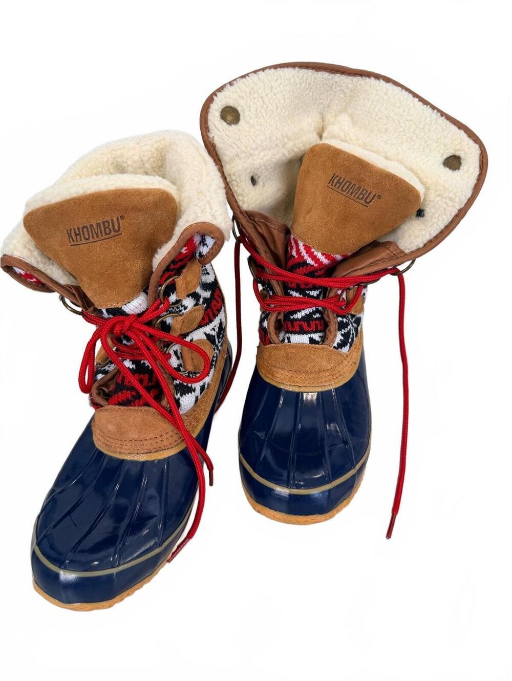 Khombu Women's Winter Snow Boots Size 8 Faux Fur Lined Waterproof